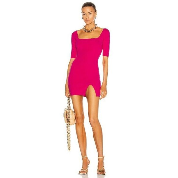Zeynep Arcay Dresses & Skirts - Zeynep Arcay Square Neck Mini Knit Dress Fuchsia 4